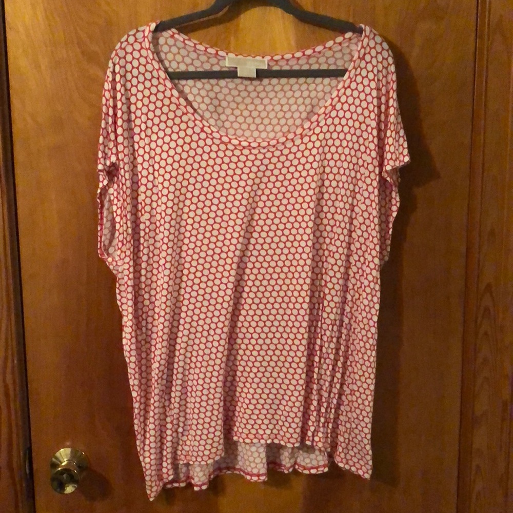 3X Michael Kors red/white polka dot shirt